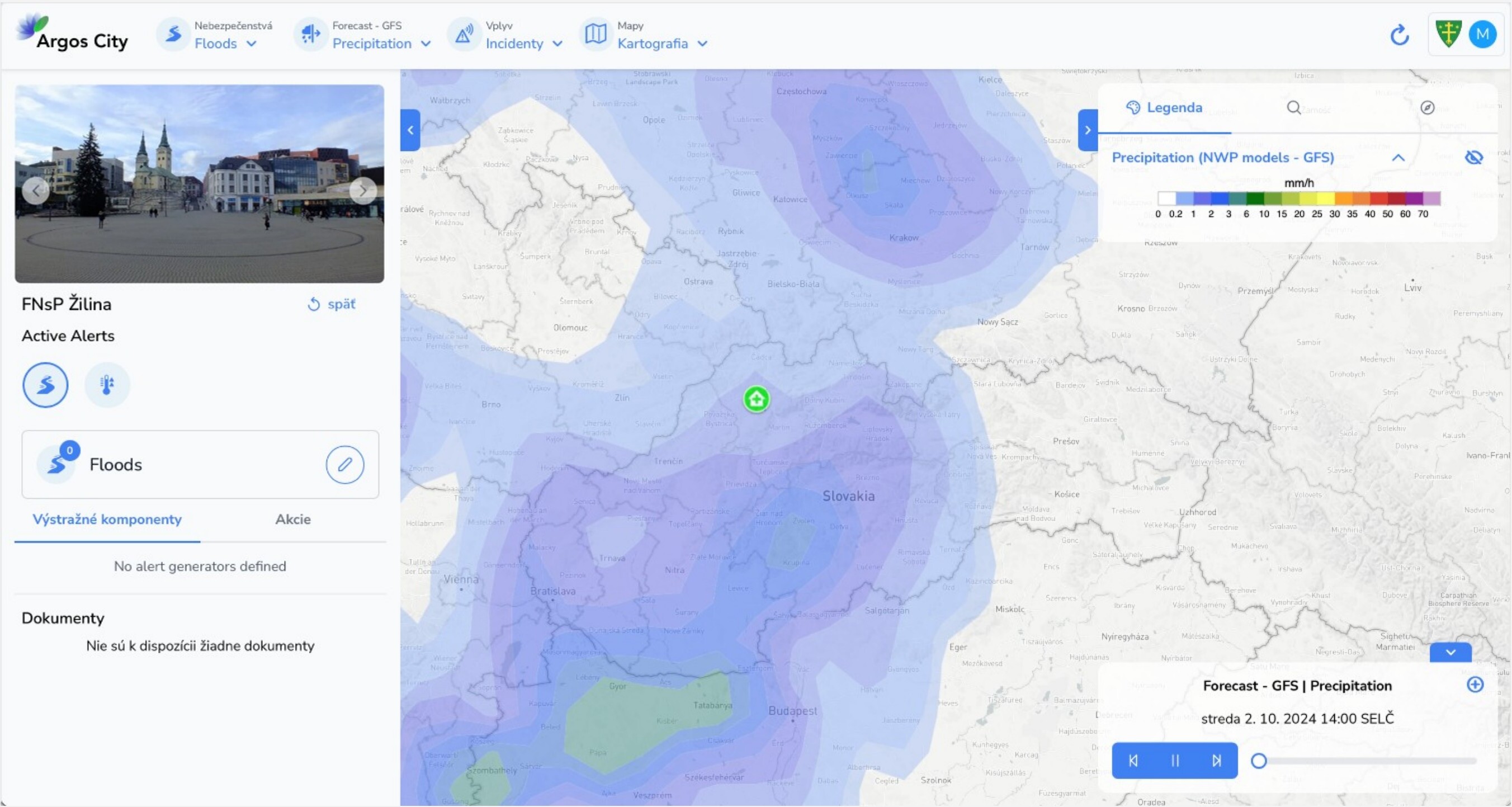 Rozhodovací systém pre krízový manažment – Dashboard